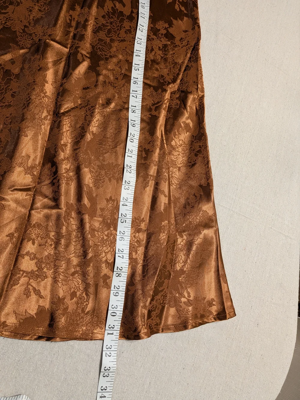 Altar'd State Copper Floral Jacquard A-Line Skirt - Picture 6 of 8